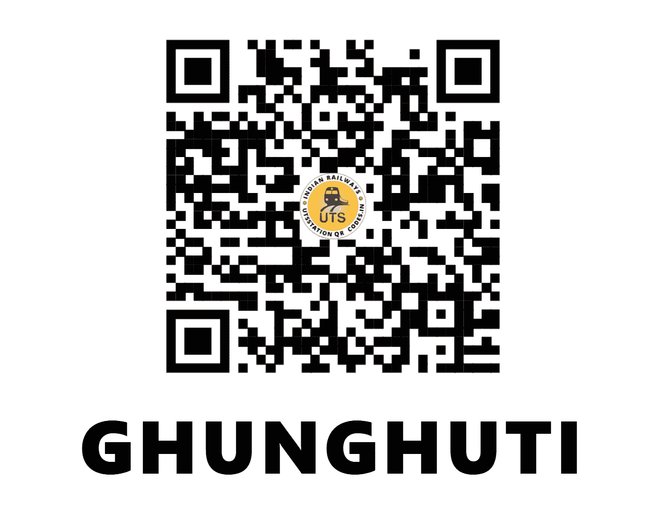 UTS QR Code for GHUNGHUTI - GGT - SB (MADHYA PRADESH)